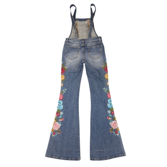 Free People Driftwood Farrah Overall Floral Bell Bottom Sold Out  J1800 - Picture 5 of 12